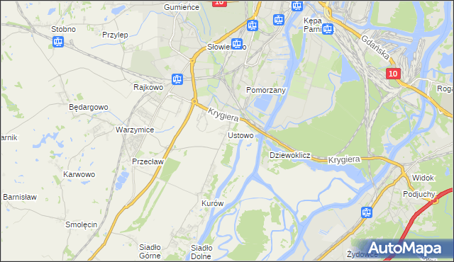mapa Ustowo, Ustowo na mapie Targeo