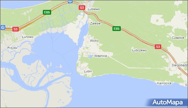 mapa Wapnica gmina Międzyzdroje, Wapnica gmina Międzyzdroje na mapie Targeo