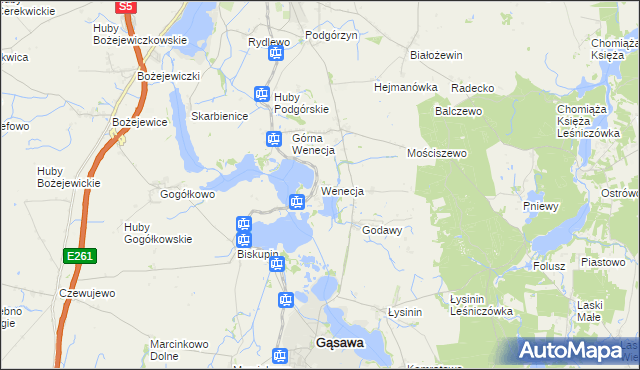 mapa Wenecja gmina Żnin, Wenecja gmina Żnin na mapie Targeo