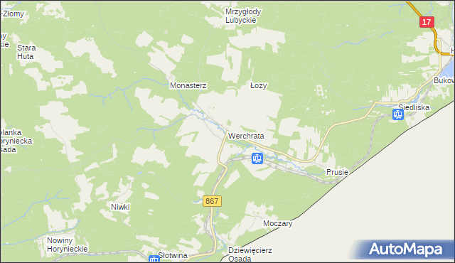 mapa Werchrata, Werchrata na mapie Targeo