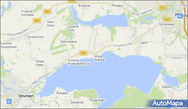 mapa Wisła Wielka, Wisła Wielka na mapie Targeo