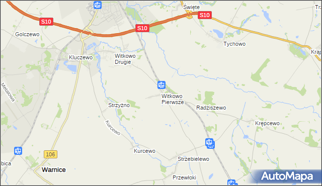 mapa Witkowo Pierwsze, Witkowo Pierwsze na mapie Targeo