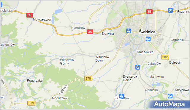 mapa Witoszów Dolny, Witoszów Dolny na mapie Targeo