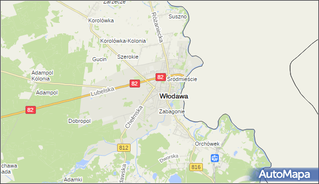 mapa Włodawa, Włodawa na mapie Targeo