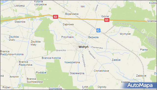 mapa Wohyń, Wohyń na mapie Targeo