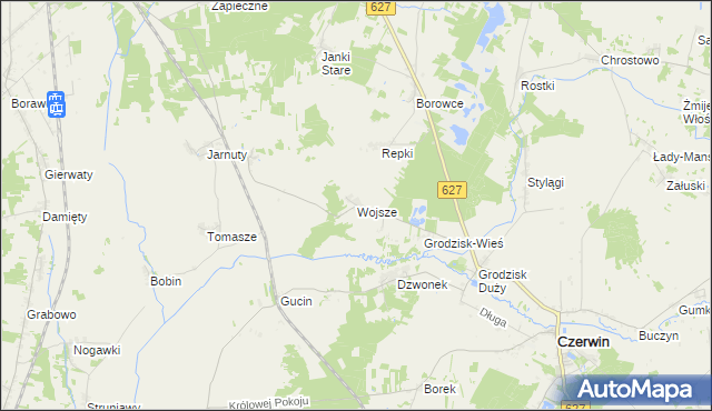 mapa Wojsze, Wojsze na mapie Targeo