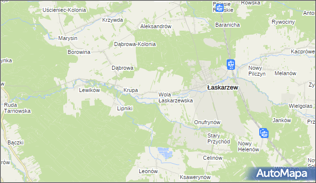 mapa Wola Łaskarzewska, Wola Łaskarzewska na mapie Targeo