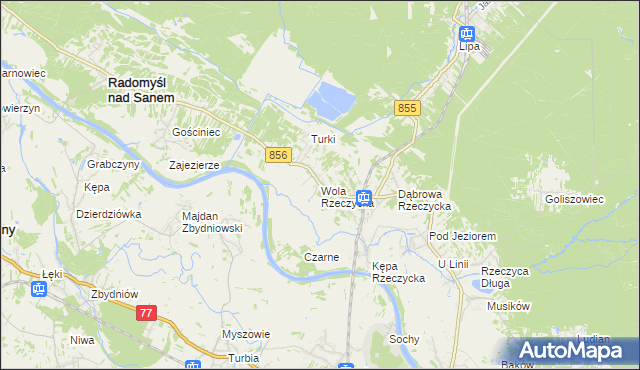 mapa Wola Rzeczycka, Wola Rzeczycka na mapie Targeo