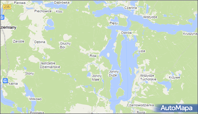 mapa Wygoda gmina Karsin, Wygoda gmina Karsin na mapie Targeo