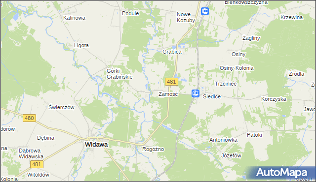mapa Zamość gmina Sędziejowice, Zamość gmina Sędziejowice na mapie Targeo