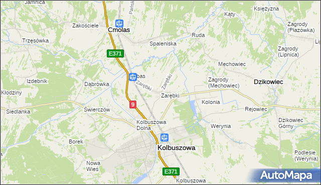 mapa Zarębki gmina Kolbuszowa, Zarębki gmina Kolbuszowa na mapie Targeo