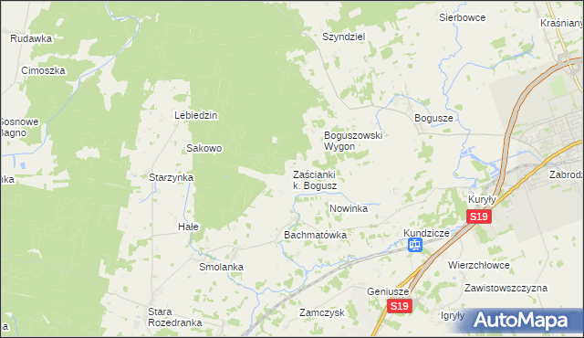 mapa Zaścianki k. Bogusz, Zaścianki k. Bogusz na mapie Targeo