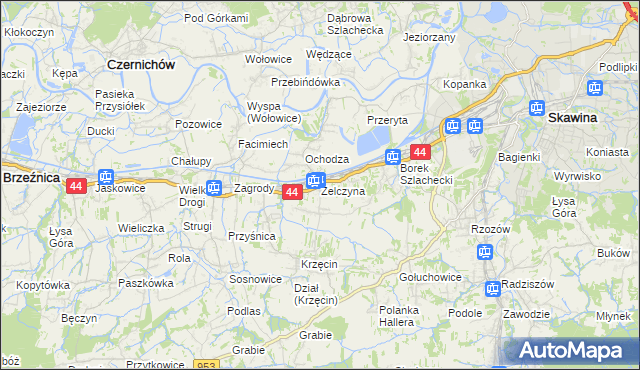mapa Zelczyna, Zelczyna na mapie Targeo