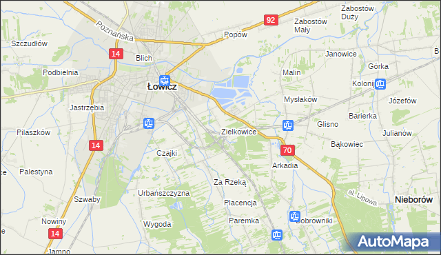 mapa Zielkowice, Zielkowice na mapie Targeo