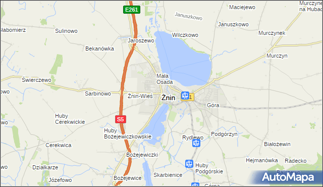 mapa Żnin, Żnin na mapie Targeo
