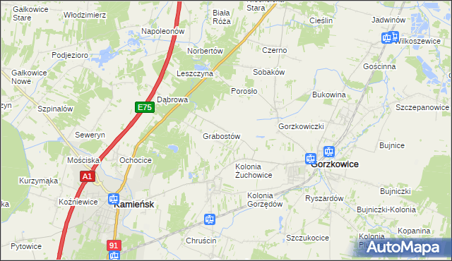 mapa Żuchowice, Żuchowice na mapie Targeo
