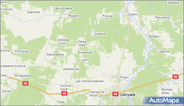 mapa Badulki, Badulki na mapie Targeo