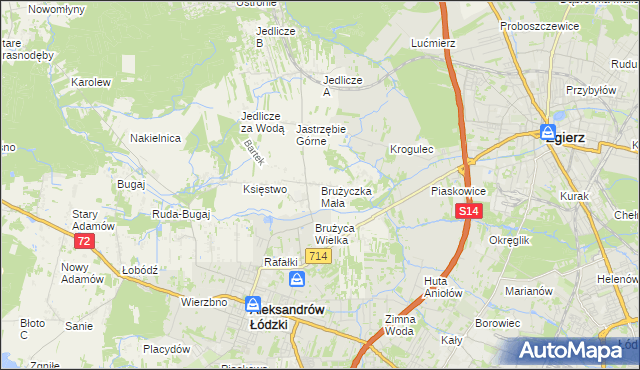 mapa Brużyczka Mała, Brużyczka Mała na mapie Targeo