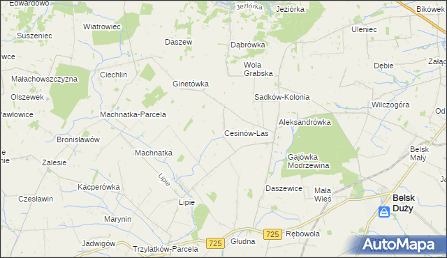 mapa Cesinów-Las, Cesinów-Las na mapie Targeo