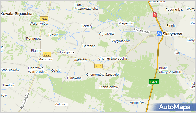 mapa Chomentów-Socha, Chomentów-Socha na mapie Targeo