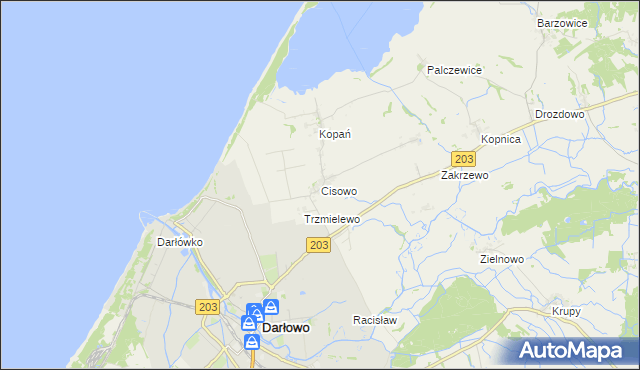 mapa Cisowo, Cisowo na mapie Targeo