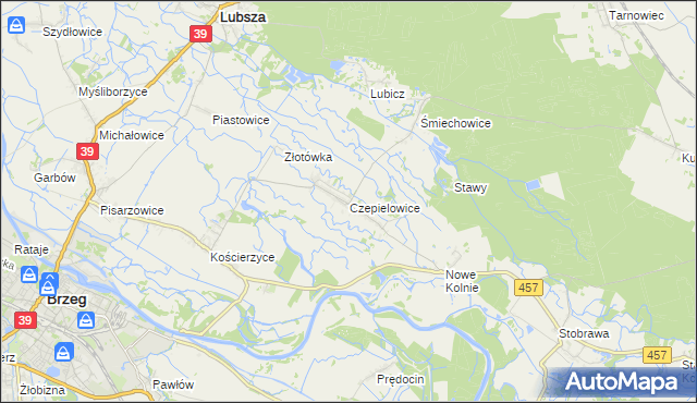 mapa Czepielowice, Czepielowice na mapie Targeo