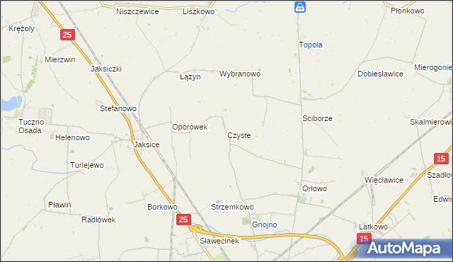 mapa Czyste gmina Inowrocław, Czyste gmina Inowrocław na mapie Targeo