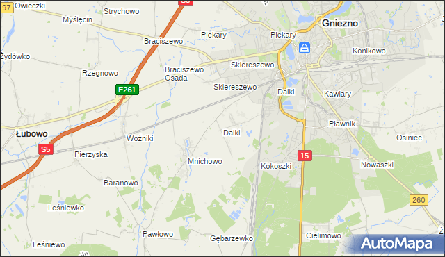 mapa Dalki, Dalki na mapie Targeo