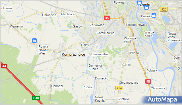 mapa Dziekaństwo, Dziekaństwo na mapie Targeo