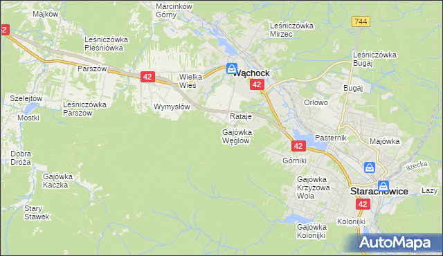 mapa Gajówka Węglów, Gajówka Węglów na mapie Targeo