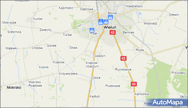 mapa Gaszyn, Gaszyn na mapie Targeo