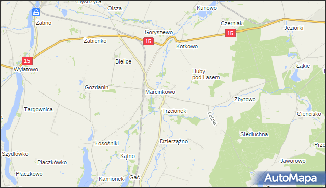 mapa Gębice gmina Mogilno, Gębice gmina Mogilno na mapie Targeo