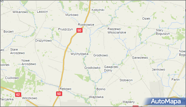 mapa Grodkowo gmina Wyszogród, Grodkowo gmina Wyszogród na mapie Targeo