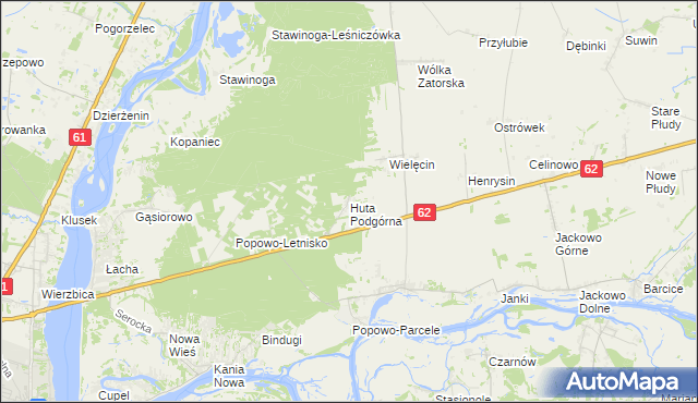 mapa Huta Podgórna gmina Somianka, Huta Podgórna gmina Somianka na mapie Targeo
