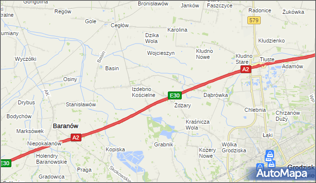 mapa Izdebno Nowe, Izdebno Nowe na mapie Targeo