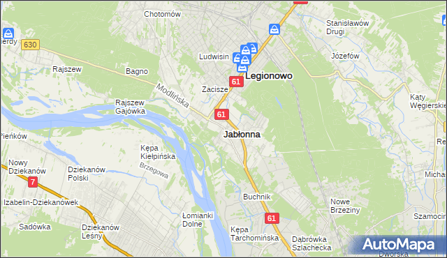 mapa Jabłonna powiat legionowski, Jabłonna powiat legionowski na mapie Targeo