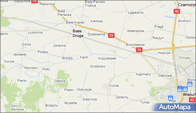 mapa Kopydłówek, Kopydłówek na mapie Targeo