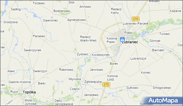 mapa Korzeszynek, Korzeszynek na mapie Targeo