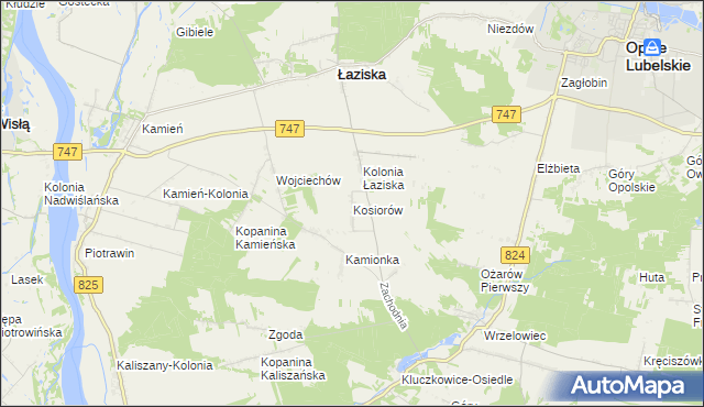 mapa Kosiorów gmina Łaziska, Kosiorów gmina Łaziska na mapie Targeo