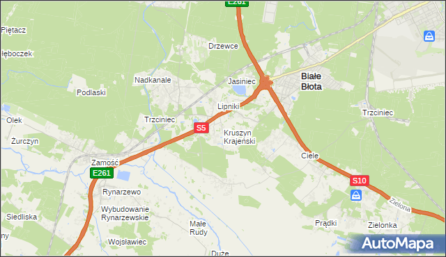 mapa Kruszyn Krajeński, Kruszyn Krajeński na mapie Targeo