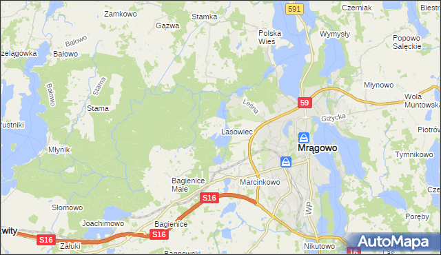 mapa Lasowiec, Lasowiec na mapie Targeo