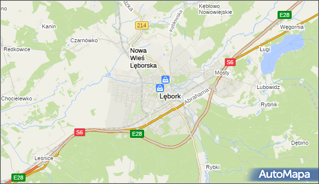 mapa Lębork, Lębork na mapie Targeo