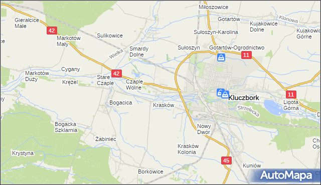 mapa Ligota Dolna gmina Kluczbork, Ligota Dolna gmina Kluczbork na mapie Targeo