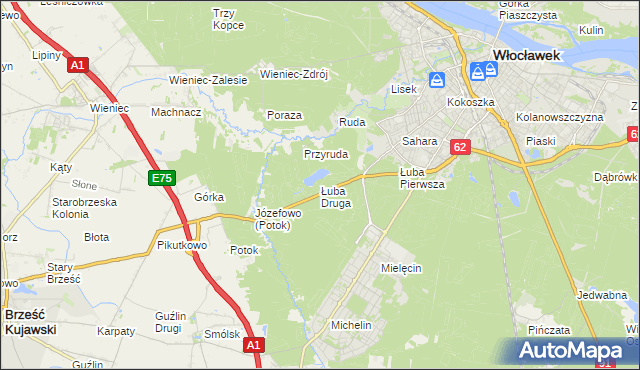 mapa Łuba Druga, Łuba Druga na mapie Targeo