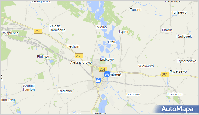 mapa Ludkowo gmina Pakość, Ludkowo gmina Pakość na mapie Targeo