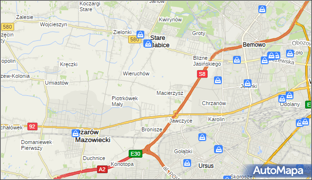 mapa Macierzysz, Macierzysz na mapie Targeo