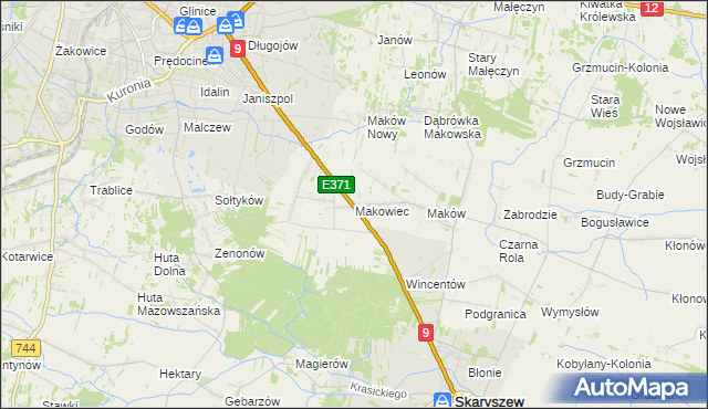 mapa Makowiec, Makowiec na mapie Targeo