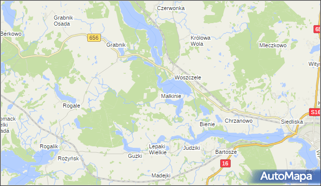 mapa Małkinie, Małkinie na mapie Targeo