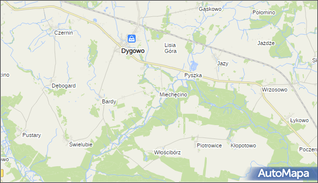 mapa Miechęcino, Miechęcino na mapie Targeo