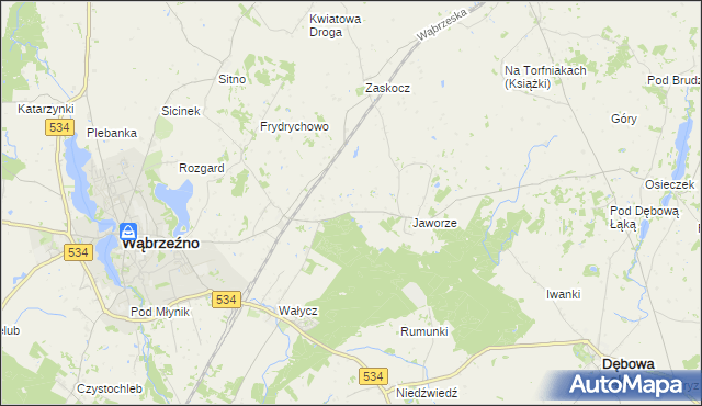 mapa Myśliwiec, Myśliwiec na mapie Targeo